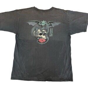 Powell Peralta Dragon Skull Graphic T Shirt Men Medium Black Skate